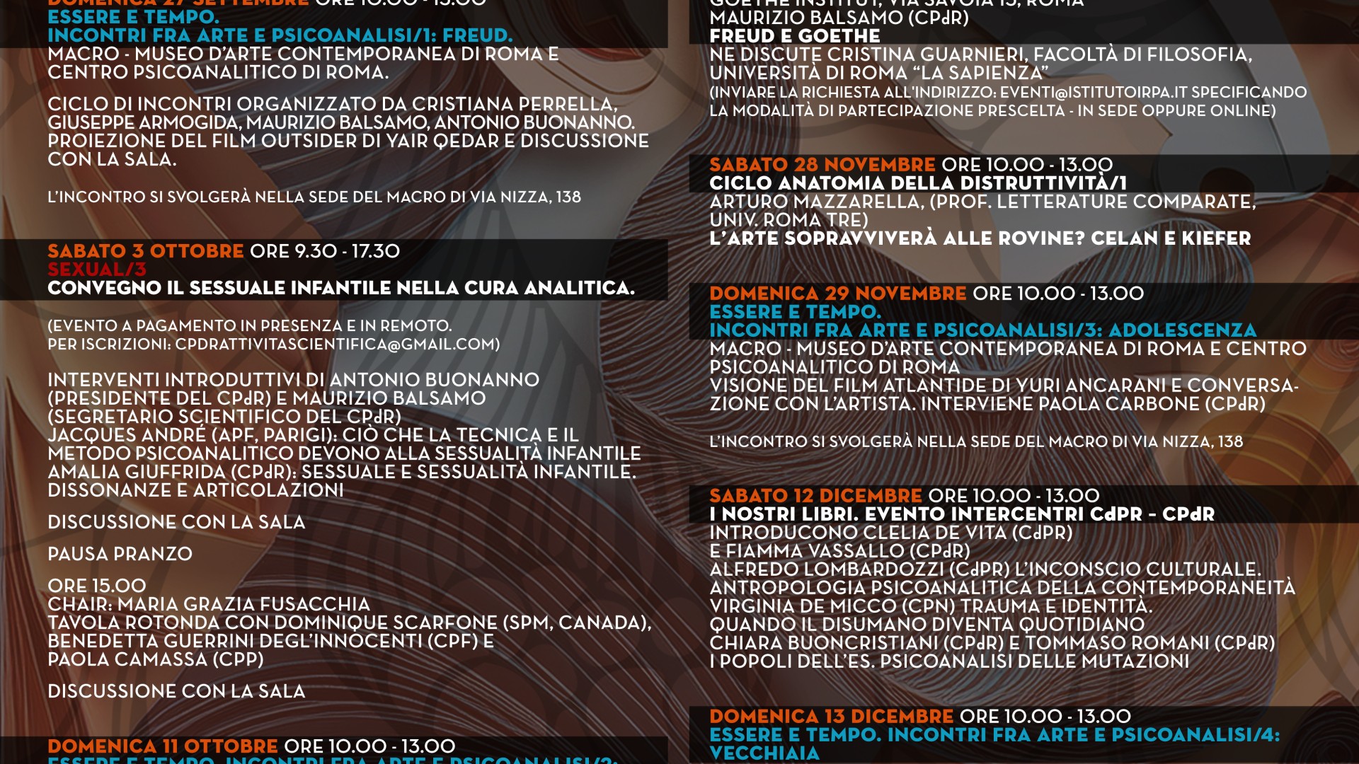 CALENDARIO SCIENTIFICO SETTEMBRE - DICEMBRE 2026